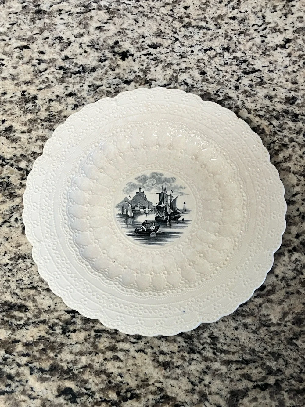 Vintage Spode Jewel Copeland Nautical Plate With Lace Border